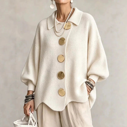 Béatrice | Gilet boutonné à col oversize