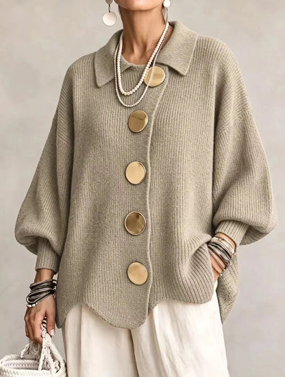 Béatrice | Gilet boutonné à col oversize