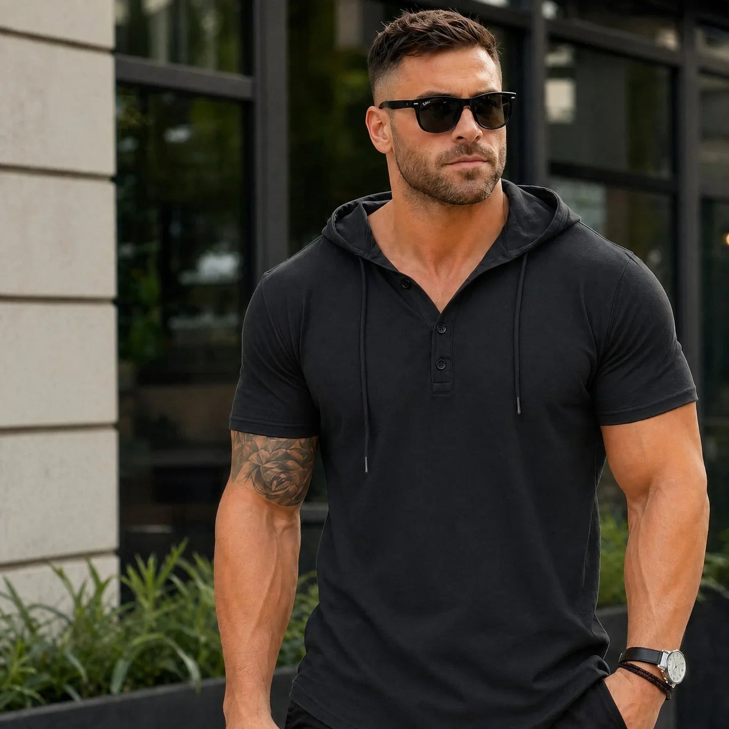 T-shirt à capuche et boutonnage Austin™