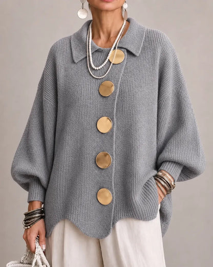 Béatrice | Gilet boutonné à col oversize