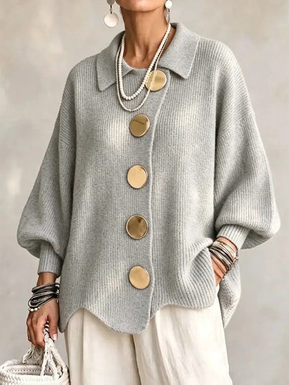 Béatrice | Gilet boutonné à col oversize